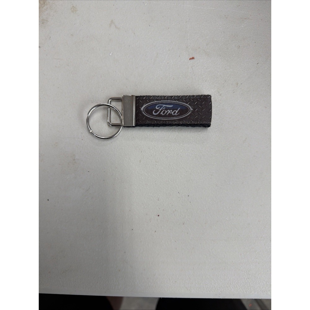 Ford 4" Key Fob With Charm Depicting Race Flags Attached